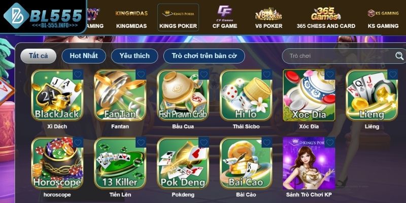 Tìm hiểu chi tiết các sảnh game bài BL555 hấp dẫn